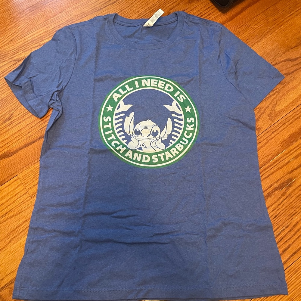 Disney stitch and Starbucks T-shirt